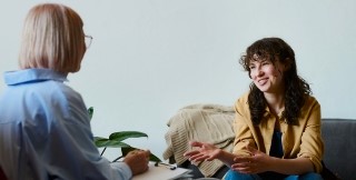 psychologist working with client